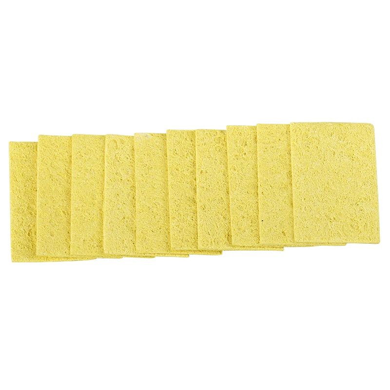 10pcs/lot cleaner sponge soldering iron cleaning yellow sponge welding soldering iron tip cleaner Pads tools top quality