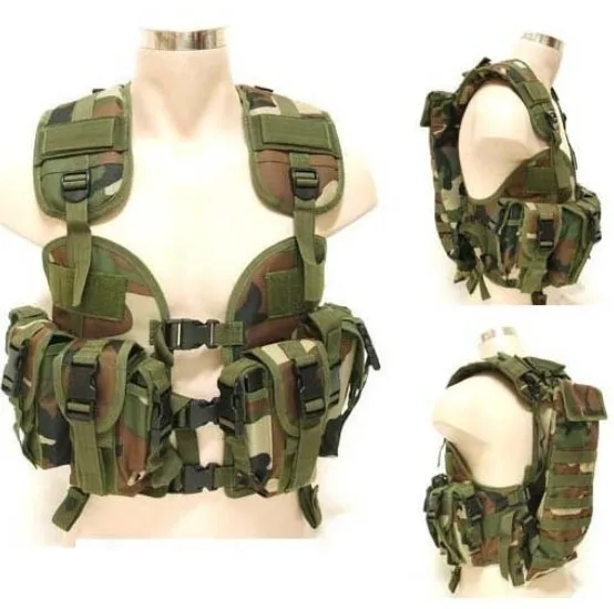 Adjusted CQB LBV Navy Seals Tactical Vest Hunting Assault Water Pouch Airsoft Military Vest Woodland Camouflage Put Water Bag