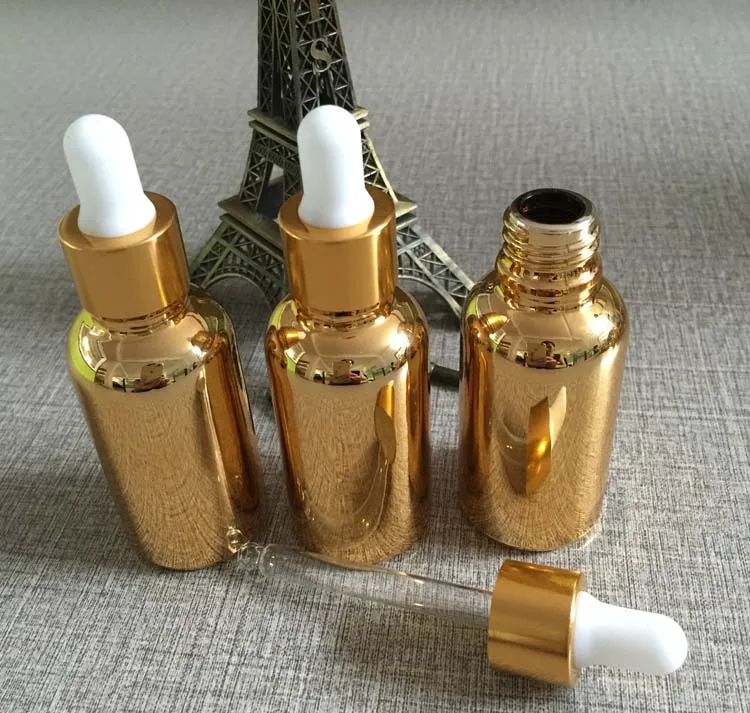 

50pieces/lot 30ml High temperature gold plated dropper bottle,dropper container,essentical oil bottle wholesale