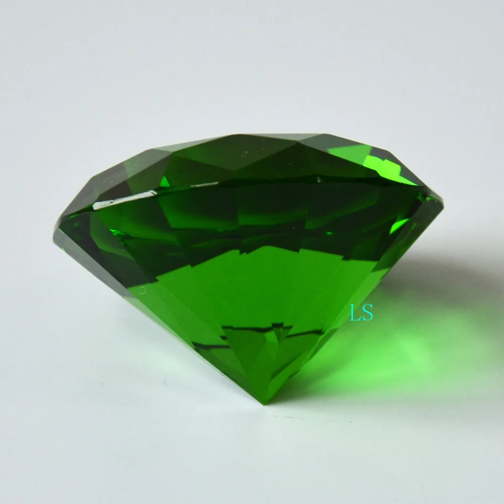 Smeraldo cristallo verde fermacarte vetro tagliato grande diamante gigante gioiello 50mm smeraldo isola