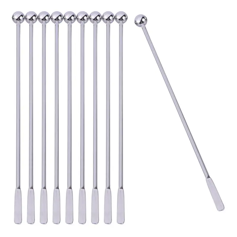 

5 Pcs 19cm Stainless Steel Creative Mixing Cocktail Stirrers Sticks For Wedding Party Bar Swizzle Drill Glass Mixing Manual Rod