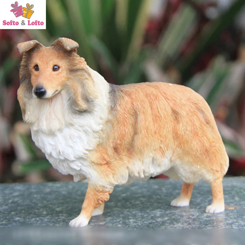 Cool Shetland sheepdog model craft,artificial puppy,home office car decoration,party favor birthday gift pet figure collections