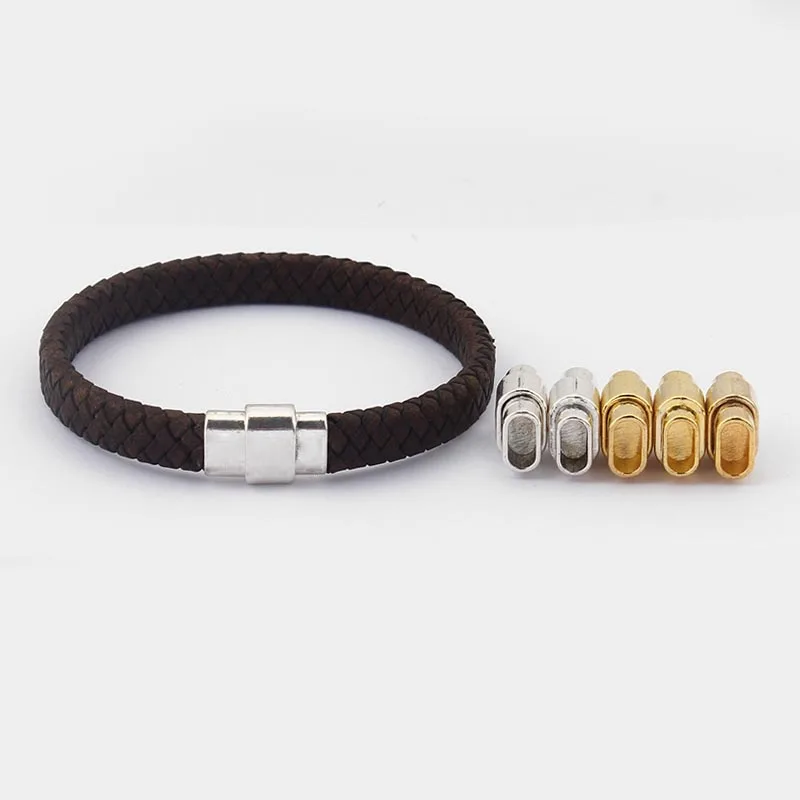 3Pcs Tibetan Silver Strong Flat Magnetic Clasp Connector For DIY 10x4mm Flat Leather Cord Bracelet Jewelry Making Supplies