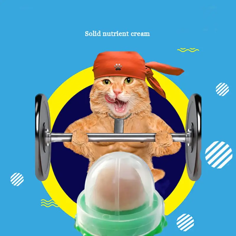 Cat Snacks Catnip Sugar Candy Licking Solid Nutrition Gel Energy Ball for Kitten Cats Healthy Food Digestion Pet Supplies