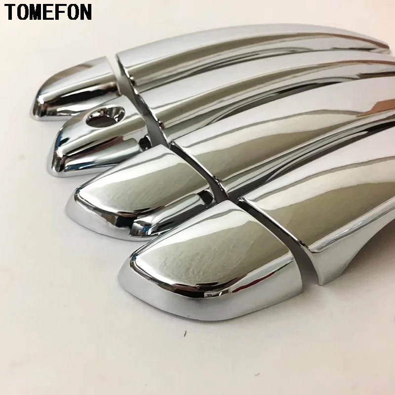 TOMEFON 8pcs For Peugeot 3008 GT 2016 2017 2018 LHD ABS Chrome Side Door Handle Cover Cover Frame Stiker Car Exterior Styling