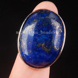 Fashion Jewelry 20x27MM Natural Lapis Lazuli Oval Women Men Bead Ring  6.5~12