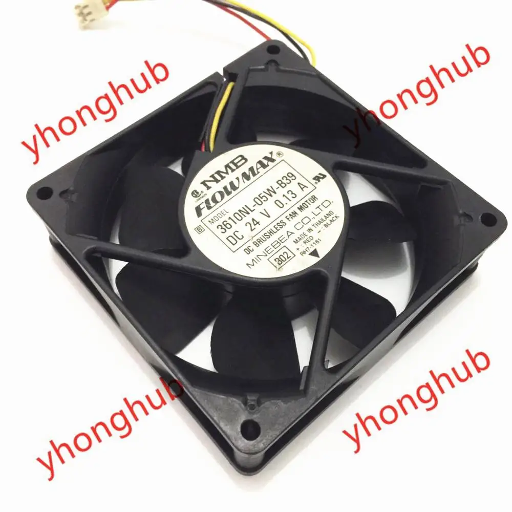 

NMB-MAT 3610NL-05W-B39 B02 DC 24V 0.13A 3-Wire 92x92x25mm Server Cooling Fan