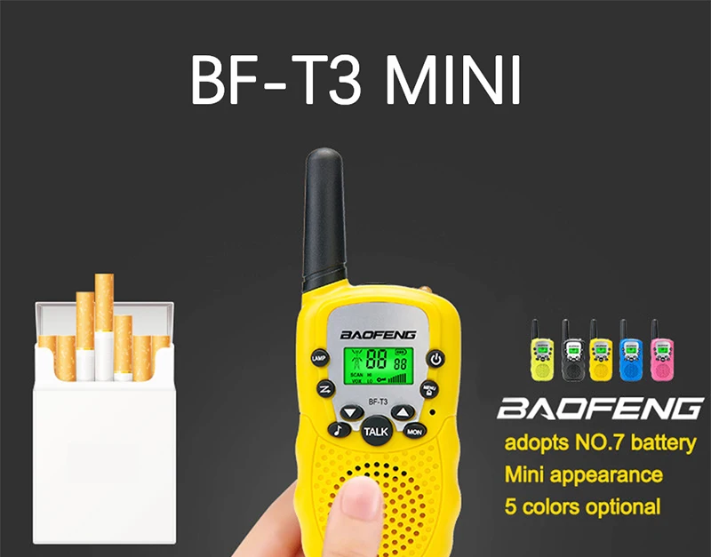 NEW Baofeng Mini Walkie Talkie Kids With UHF 462.5625-467.7250mhz 22CH Up To 3km Transceiver Radio Children Handheld Interphone