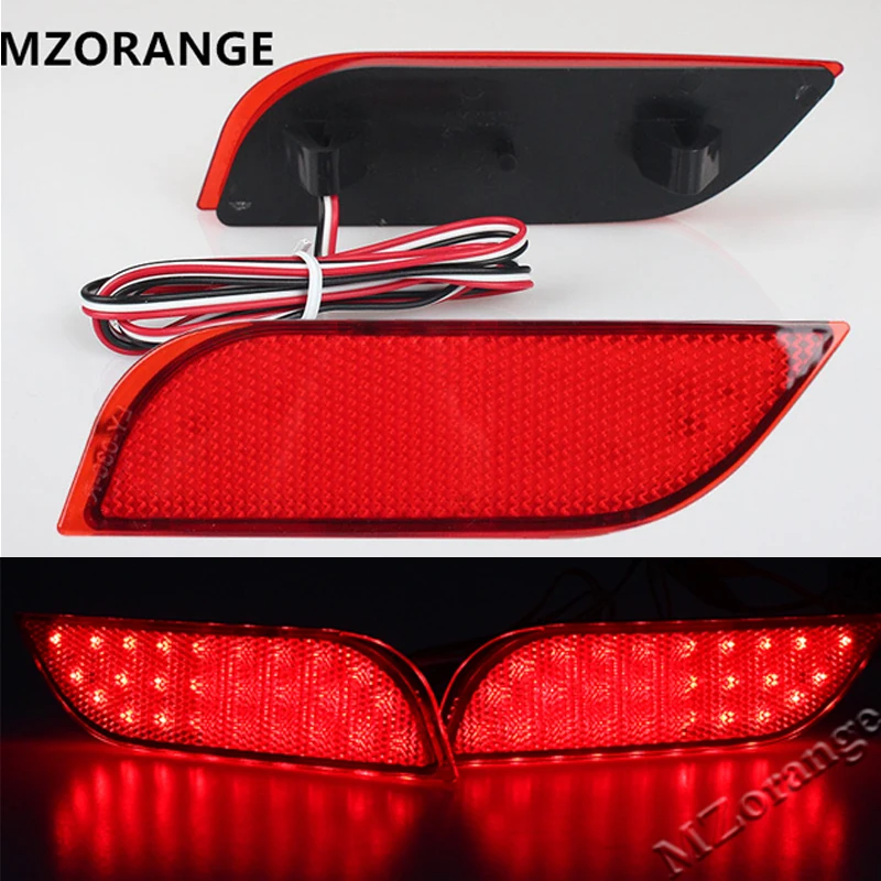 2Pcs LED Tail Light Rear Bumper Lamp Reflector Stop Brake Light Fog Lamp For Subaru/Impreza/XV/WRX/LEVORG/Crossover Black Red