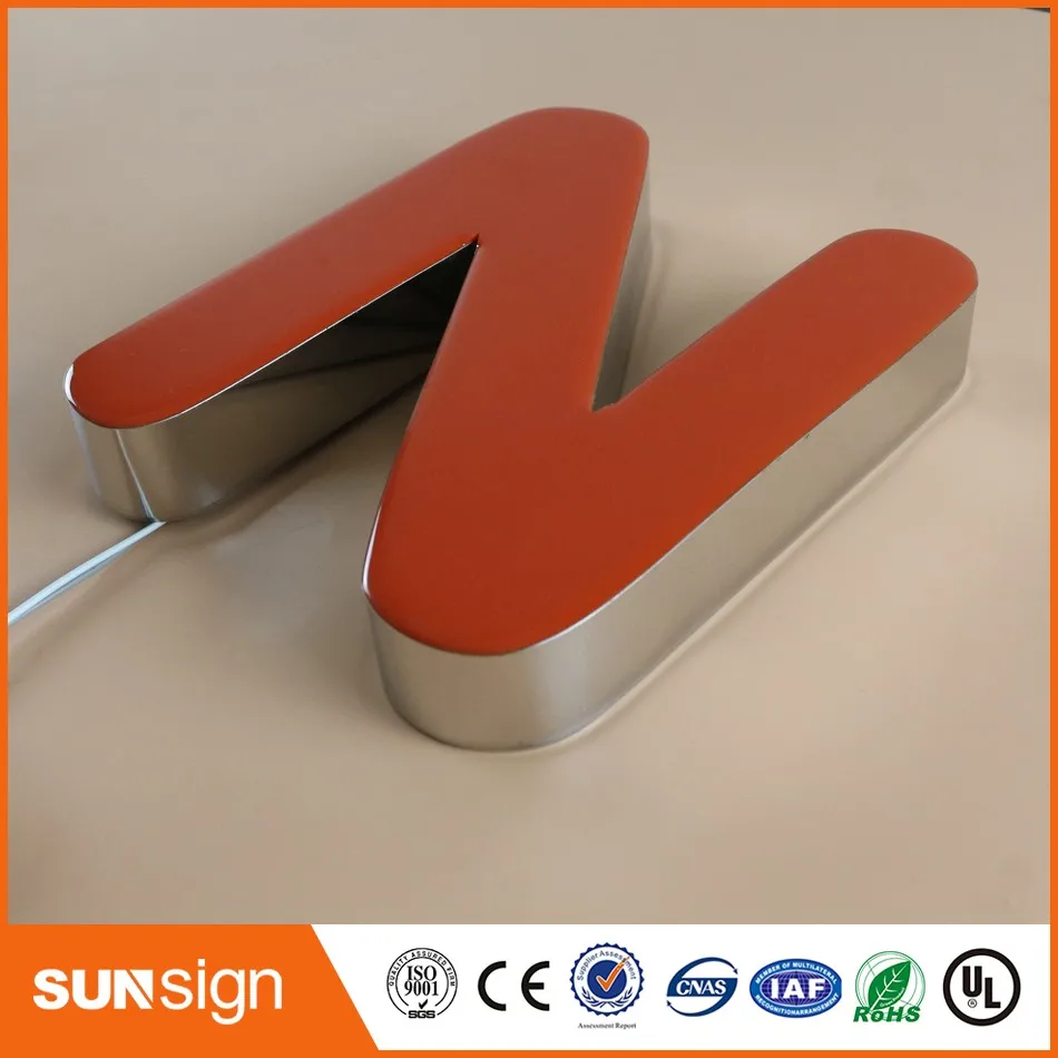 Glossy Rvs Terugkeer Rode Epoxyhars Led Doosletters Teken