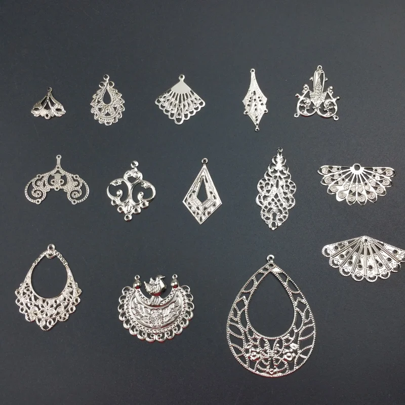 20Pcs/  Filigree Ear accessories  Connectors Metal Crafts Gift Decoration DIY Findings
