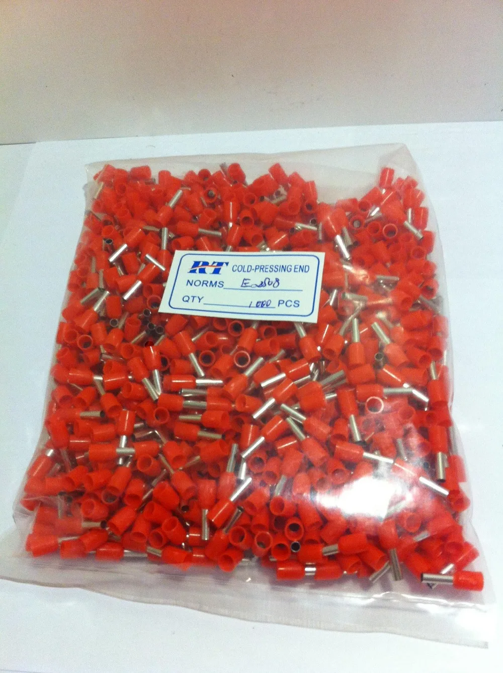 

E2508 bootlace ferrule 2.5mm2 AWG 22 electrical terminal Insulated Cord Pin End Crimp Terminal connector