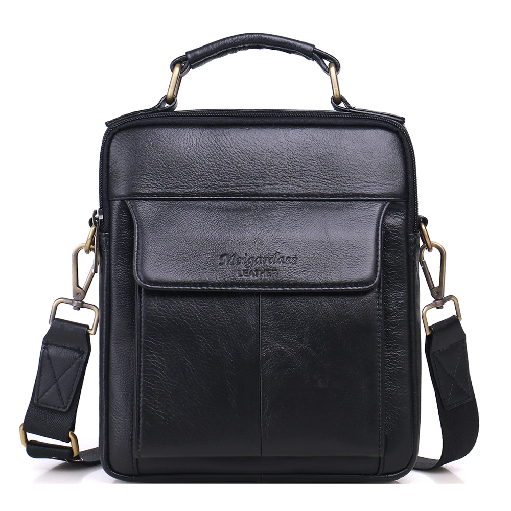 Imagem -02 - Meigardass-bolsa de Ombro de Couro Genuíno para Homens Bolsa Crossbody Empresarial Bolsa Mensageiro Casual Bolsas Masculinas para Ipad