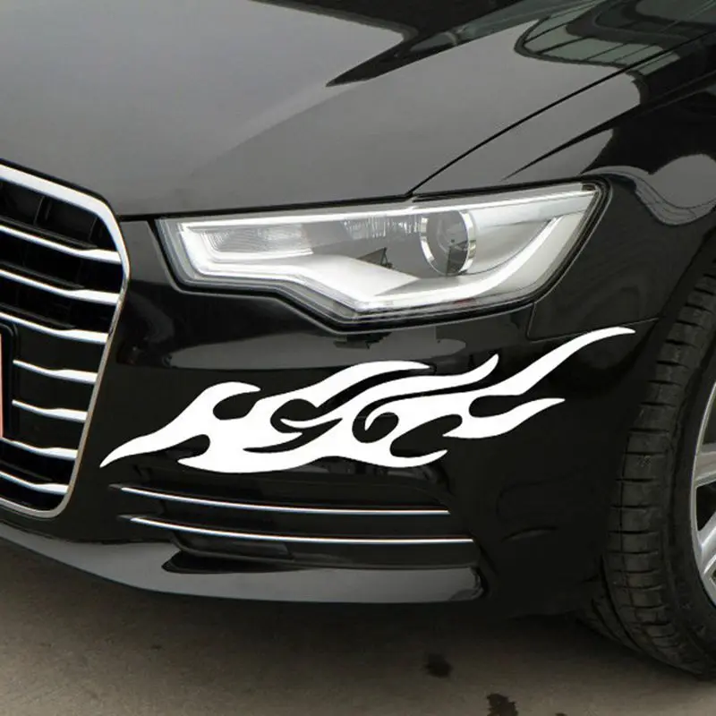 2 Pcs/lot Flame Car Stickers Bumper Stickers Prevent Scratching Car Styling