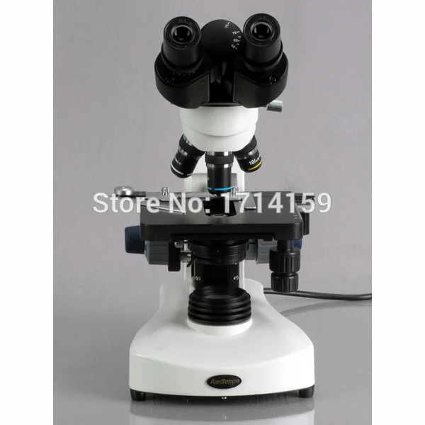 Imagem -03 - Microscópio Binocular com Luz Led Amscópio Microscópio Composto Biológico 40x2000x 3w com Campo Escurecido