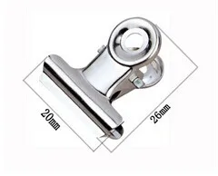 Free Shipping (72pcs/lot) 20mm round metal paper Clip Grip Clips silver Bulldog clip office supplies& stationery