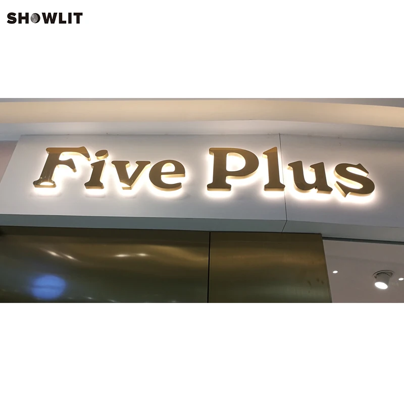 Weather proof gold plating signs channel letters for jewellry shop signboard