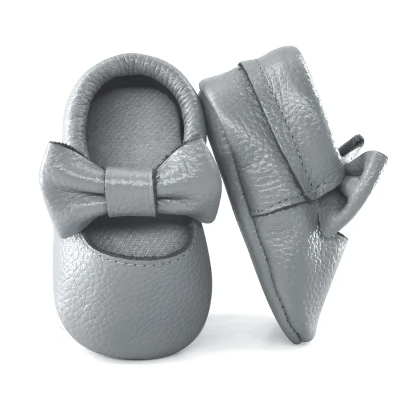 New Baby Casual Shoes Infant Toddler Bowknot  Leather Soft-Sole cow First Walker Newborn Bow Girl Moccasins