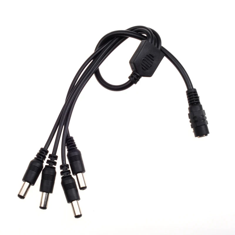 5.5mm/2.1mm 1 to 4 DC Power Supply Splitter Cable(1 Female to 4 Male Plug ) cctv cable for CCTV Cameras