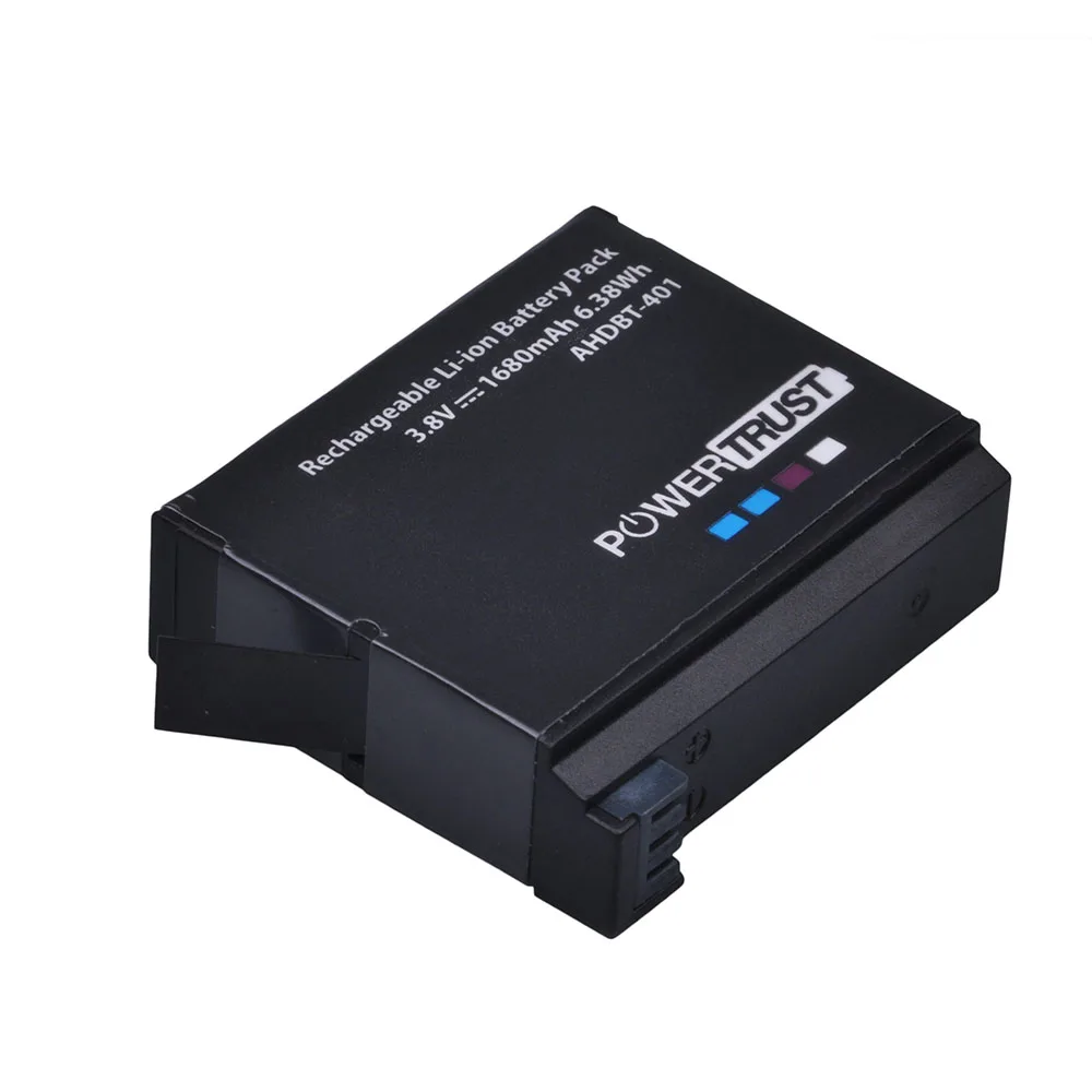 PowerTrust 4Pcs 3.8V AHDBT 401 1680mAh for Go Pro AHDBT-401 AHDBT401 Li-ion Digital Camera Battery For GoPro 4 HD Hero 4 Hero4