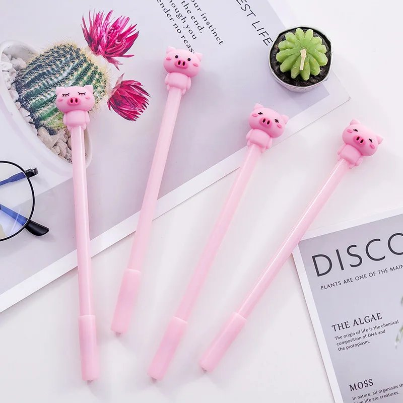 36 PCs Pink Piglet Cute Cartoon Neutral Pen Black 0.5mm Pen Student Stationery Learning Supplies Manufacturer supplies wholesale