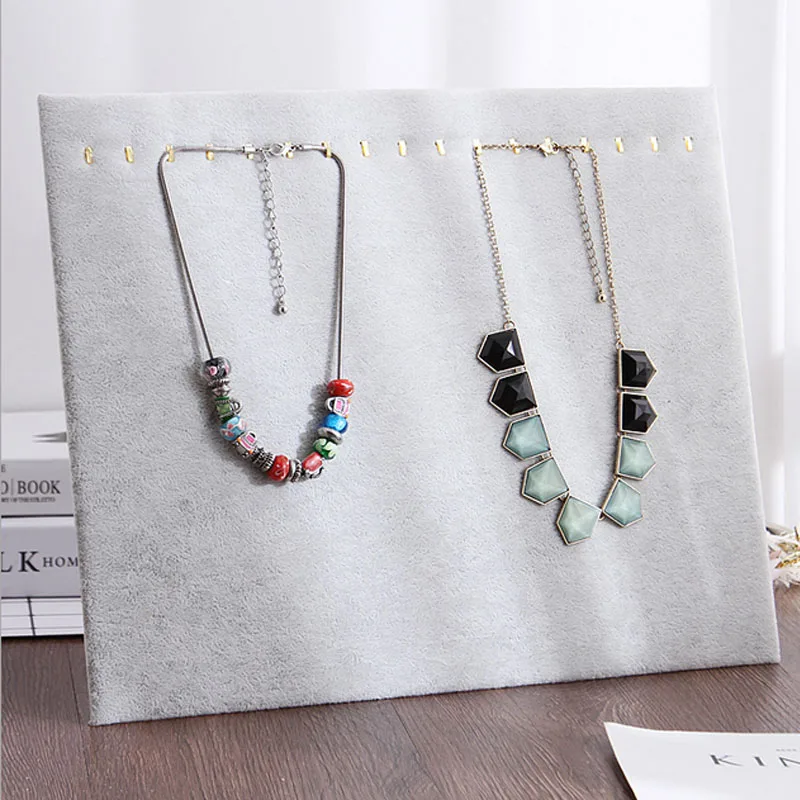 New Necklace Display Shelf Jewelry Velvet Linen Choker Holder Stand for Jewelry Stand Rack Display Stand Pendants Show Rack