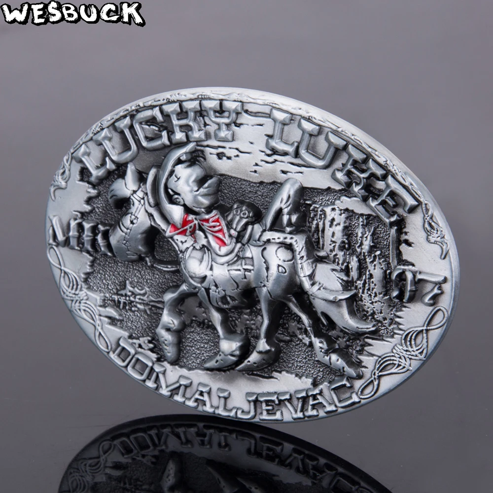 Wesbuck Merk 3D Western Lucky Luke Gesp Cowboy Cowgirls Paracord Gesp Luxe Hebilla