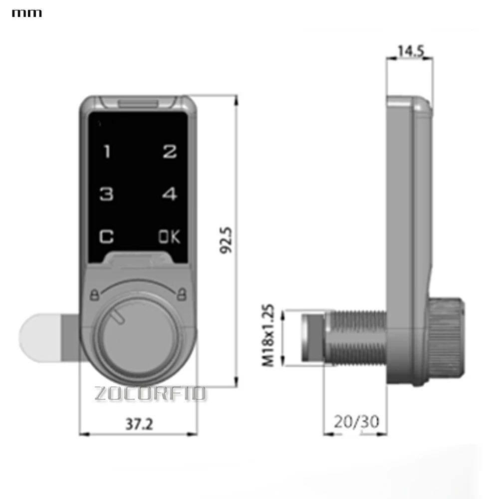 Новейшая цифровая клавиатура, пароль, замок без ключа с сухой батареей, шкафчик безопасности с кодовым шкафом, временный или общественный режим passowrd