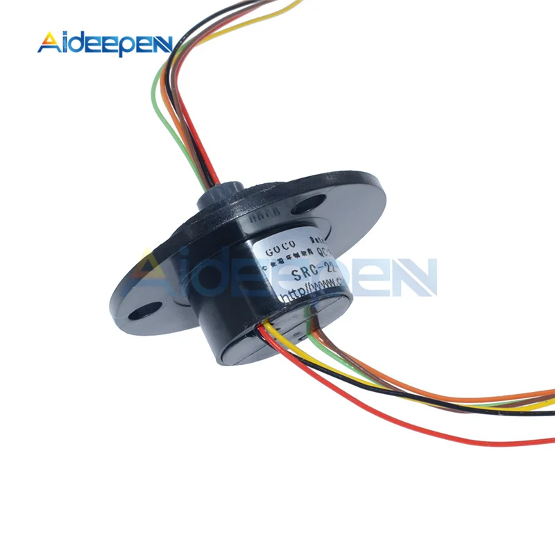 AC 220V 22mm 250Rpm 6 Wire 6 Conductors Capsule Compact Slip Ring For CCTV Monitor Electrical Test Equipment