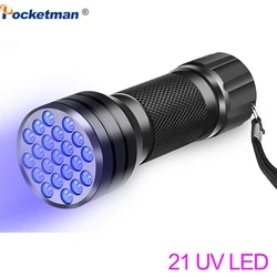 Latarka UV 9LED 21LED 12LED UV światła 395-400nm LED UV latarka lintperowa z lat latarka UV s ultrafioletowe czarne światło