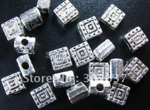 

FREE SHIPPING 500pcs Tibetan silver beaded square spacer beads A1512