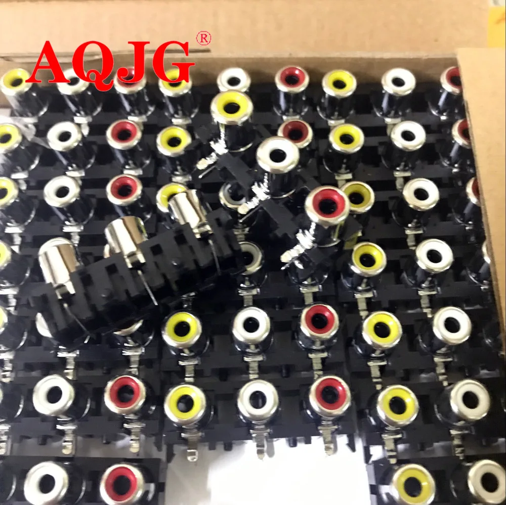 100PCS RCA / AV RCA-307 A concentric core Cinch 3-hole connector with two mounting posts AV-8.4