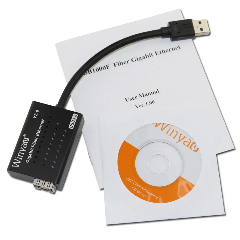 Imagem -06 - Winyao Usb1000f Usb 3.0 Gigabit Fibra Ethernet Adaptador de Rede Sfp Nic 1000mbps sx lx Transceptor Realtek Rtl8153 Vlan