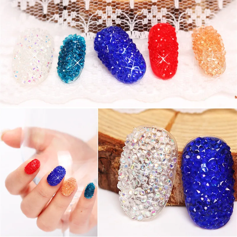 1.2mm 1440pcs Multicolor Glitter Rhinestones Micro Poinback Make Up Manicure Decorations Glass Tiny DIY Accessories For Nail Art