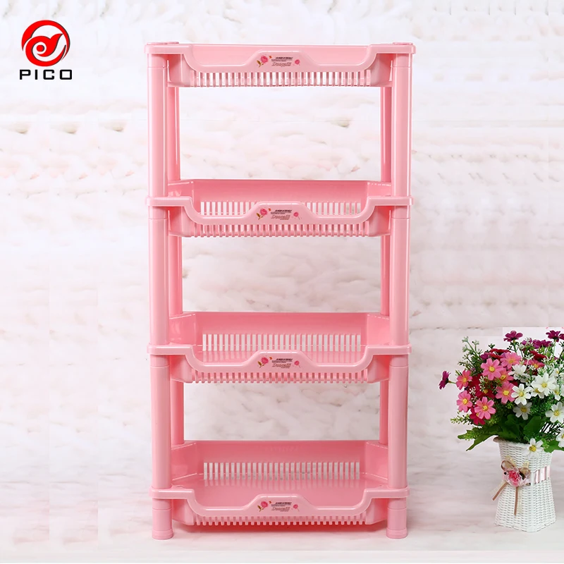 4 Layer New PP dish rack kitchen organizer and storage White Hollow Bathroom Shower Sundries rack shelf room ZL304