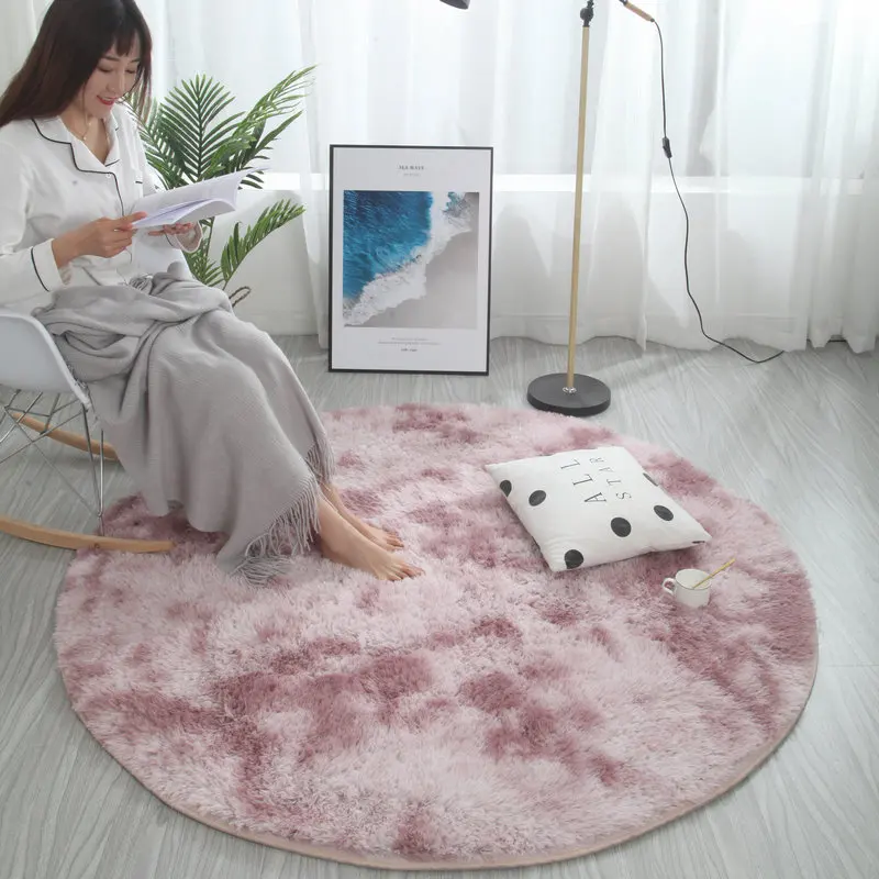 

Nordic round carpet tie-dye living room coffee table blanket bedroom bedside mat computer chair yoga rug bathroom carpet