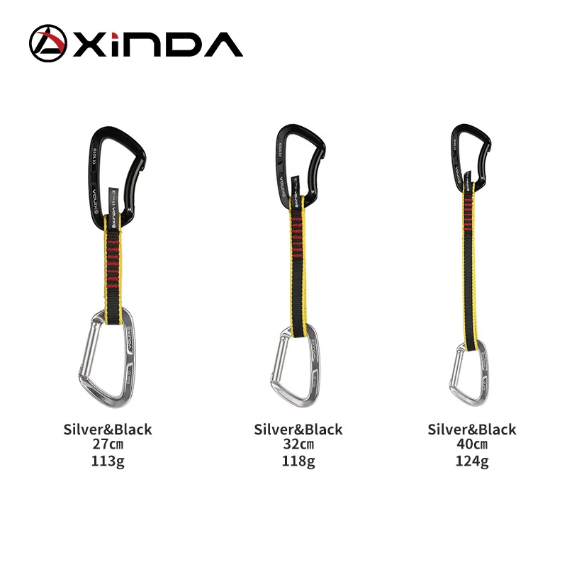 Imagem -05 - Xinda-segurança Profissional Lock Extender Mosquetão Reta Bent Escalada Quickdraw Sling Montanhista ao ar Livre Proteger Kits