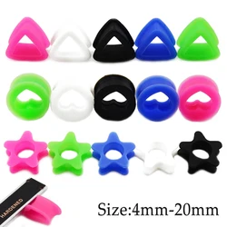 Showlove-1Pair Silicone Different Shape Ear Flesh Tunnel Hollow Ear Plugs Gauge earrings Expander Piercing Body Jewelry 4mm-20mm