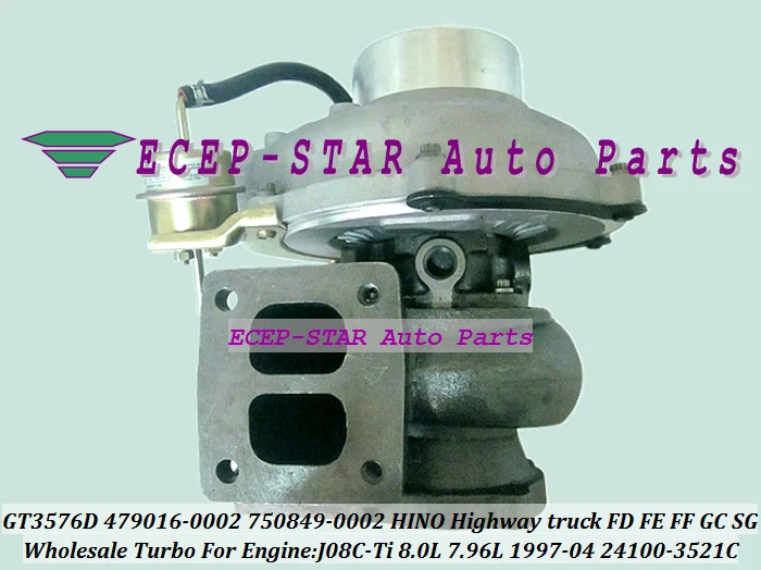 توربو GT3576D 479016 750849 479016-0001 الشاحن التربيني 750849-0001 24100-3521C لشاحنة الطريق السريع هينو 1997-04 J08C-Ti J08CTi 8.0L #4