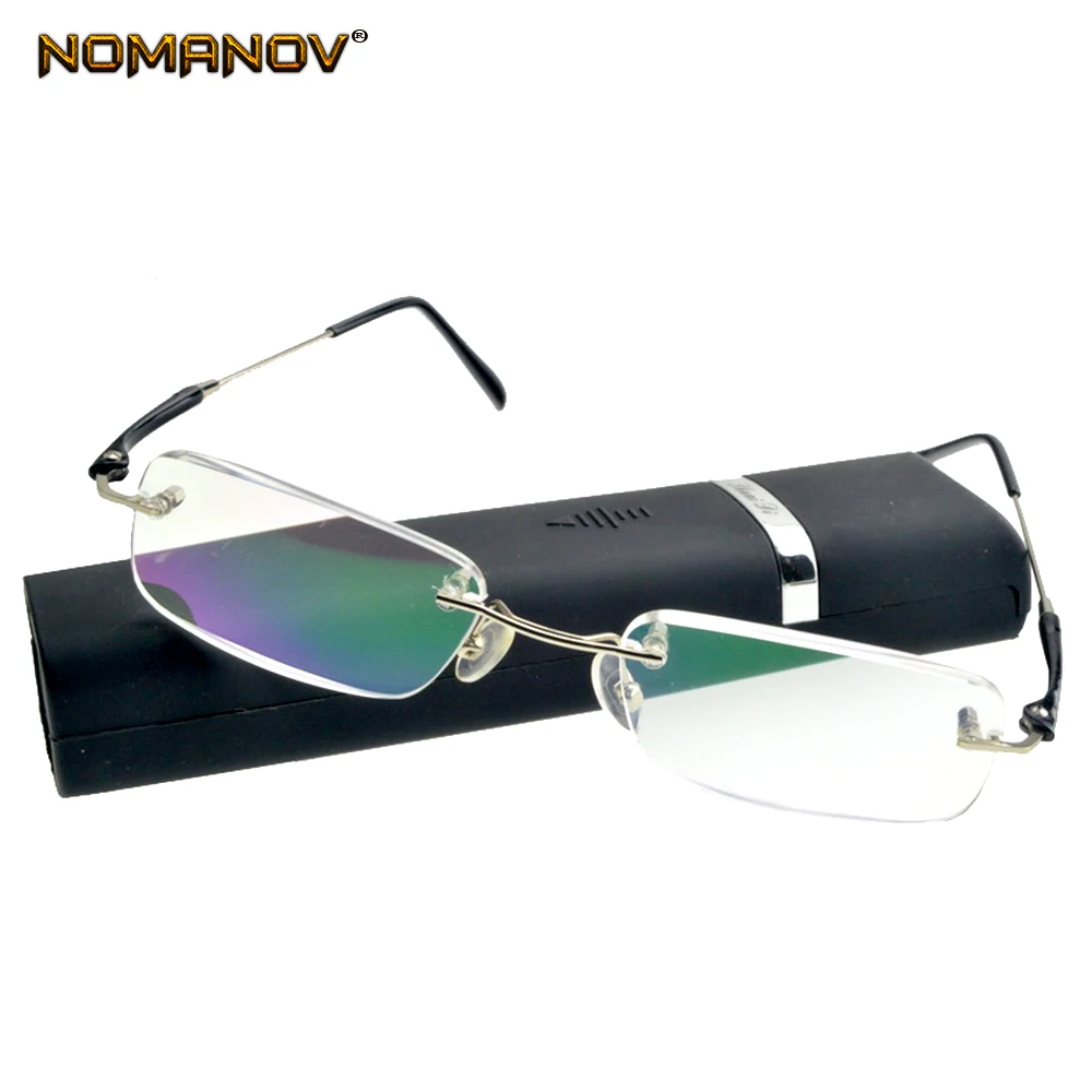 Business Rimless Frameless Ultra-light Portable Blue Light Blocking Reading Glasses +0.75 +1 +1.25 +1.5 +1.75 +2 +2.25TO+4