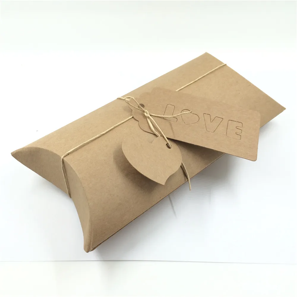 

Natural Kraft Pillow Bags, Party Gift Packing Box Bag, DIY Gift Packing Box, High Quality, Hot, 20Pcs Lot
