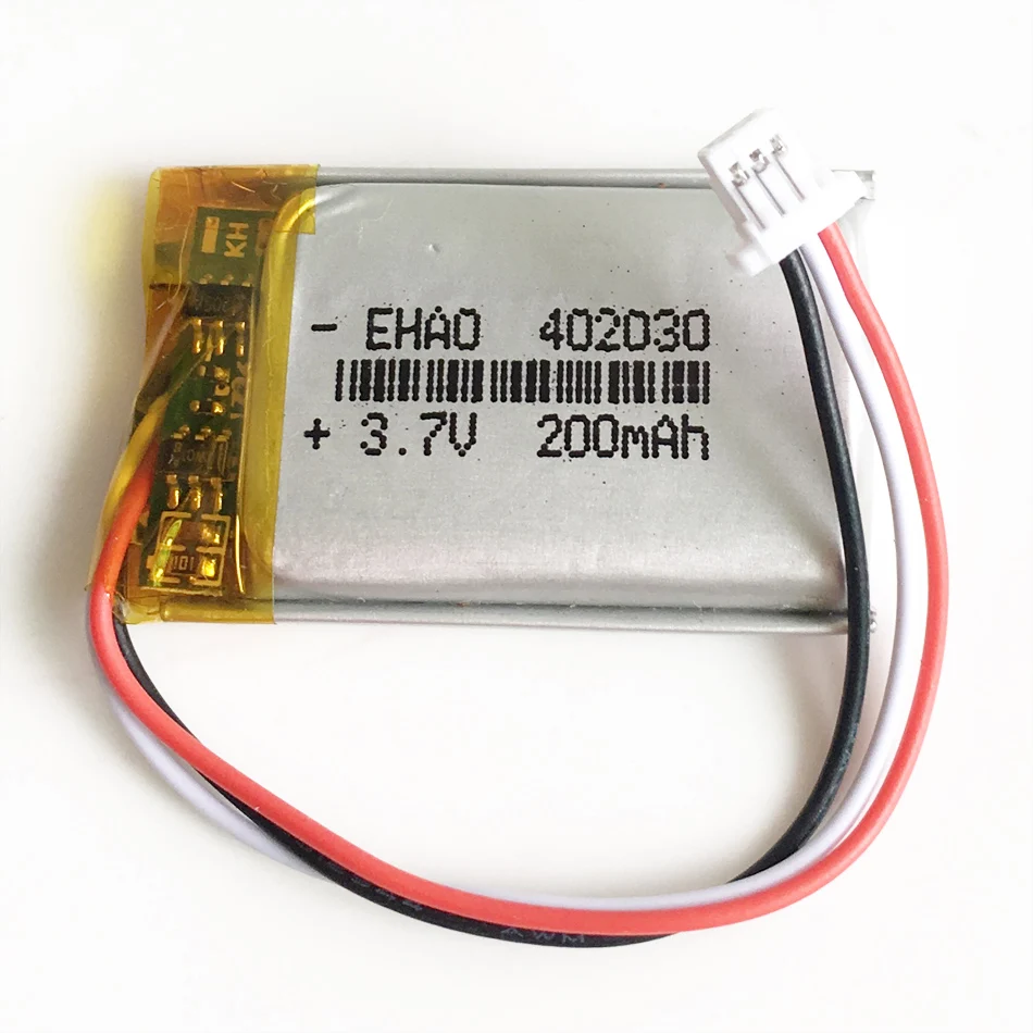 3.7V 200mAh LiPo akumulator 402030 + JST 1.0/1.25/1.5/2.0/2.54mm 3pin wtyczka do ręcznego rejestratora Bluetooth GPS Mp3 GPS