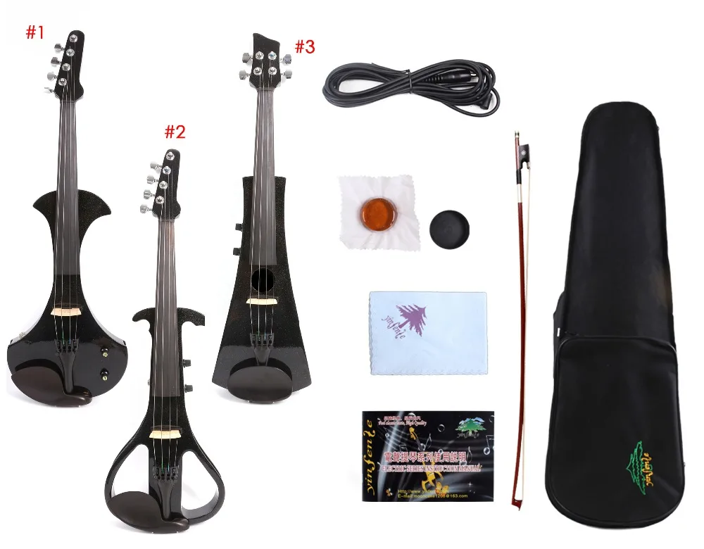 

4/4 Violin Full Size White Color Electric Violin Silent Pickup Sweet Sound Free Violin Case Bow