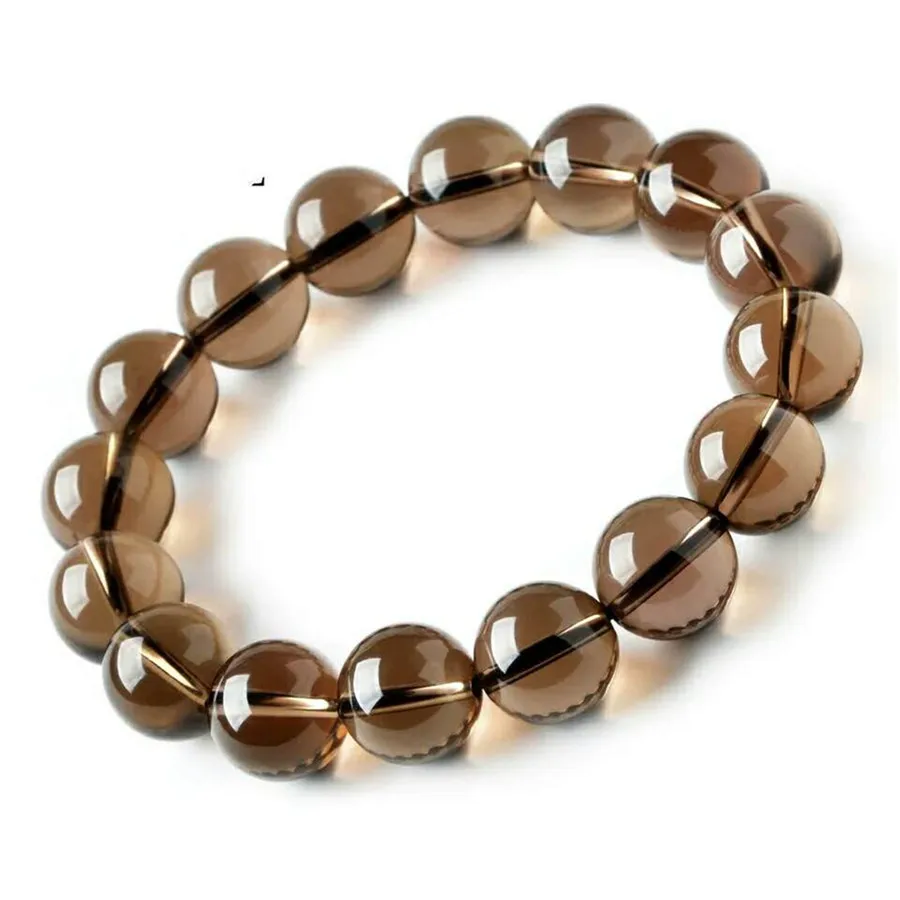 Natural Brown Smoky Crystal Quartz Bracelet Stretch Crystal Round Beads Women Men 8mm 10mm 12mm 14mm 16mm AAAAAA