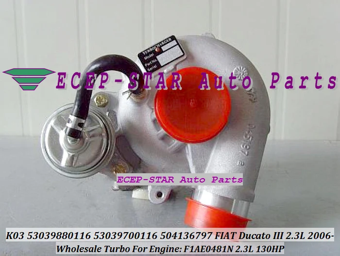 Free Ship K03 116 53039880116 53039700116 5303-988-0116 5303-970-0116 504136797 Turbo For FIAT Commercial Ducato 2005- F1A 2.3L