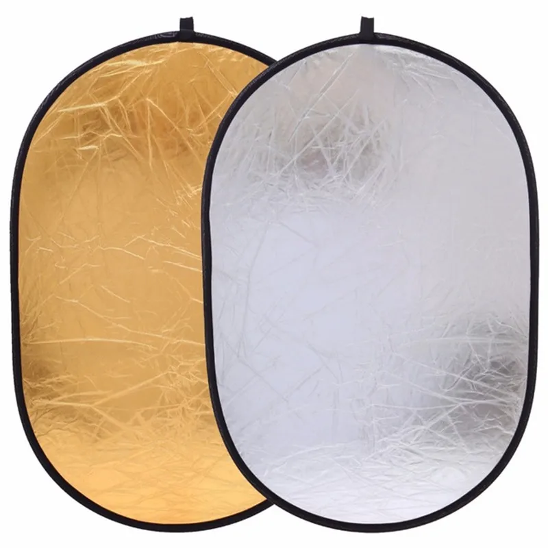 

TRUMAGINE 90x120CM 2 in 1 Portable Collapsible Diffuser Photography Reflector Gold Silver Oval Light Reflector Camera Reflector