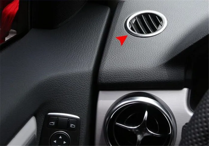 2Pcs/set ABS Car Front Dashboard Outlet Air Vent Trim Circle Cover Sticker For Mercedes Benz GLK X204 ML W124 GL X164