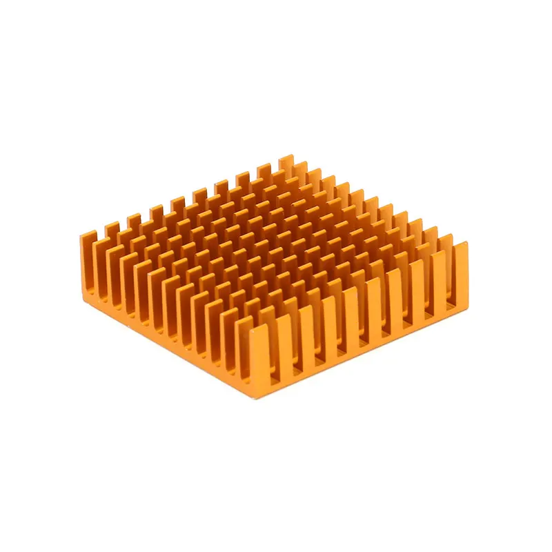 Disipador de calor de aluminio, 5 piezas, 40x40x11mm, radiador, Enfriador de refrigeración para Chip electrónico IC LED, ordenador, oro, 40x40x11mm