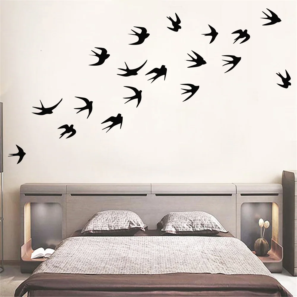 New Design Tree Birds Vinyl Wall Stickers For Home Wall Decor Stickers On The Wall Decals Living Room Decor наклейки на стену image 2