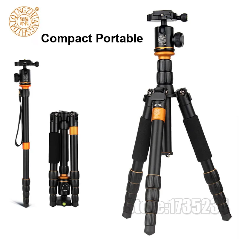 

New QZSD Q278 Lightweight Compact Tripod Monopod & Professional Ball Head for Canon Nikon DSLR Camera / Portable Camera Stand